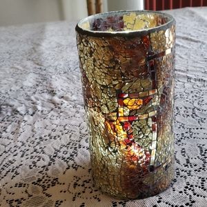 Mosaic Tall Candle Holder.